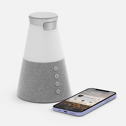 Bluetooth-колонка с беспроводной зарядкой и подсветкой Cone Sonance, серая - рис 5.